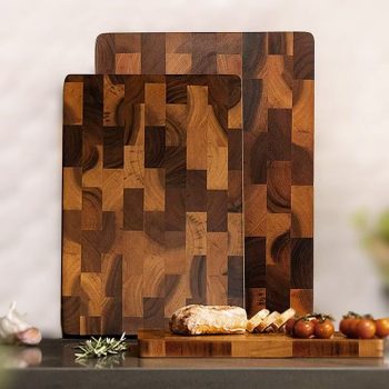 Grid Pattern Solid Wood Cutting Board